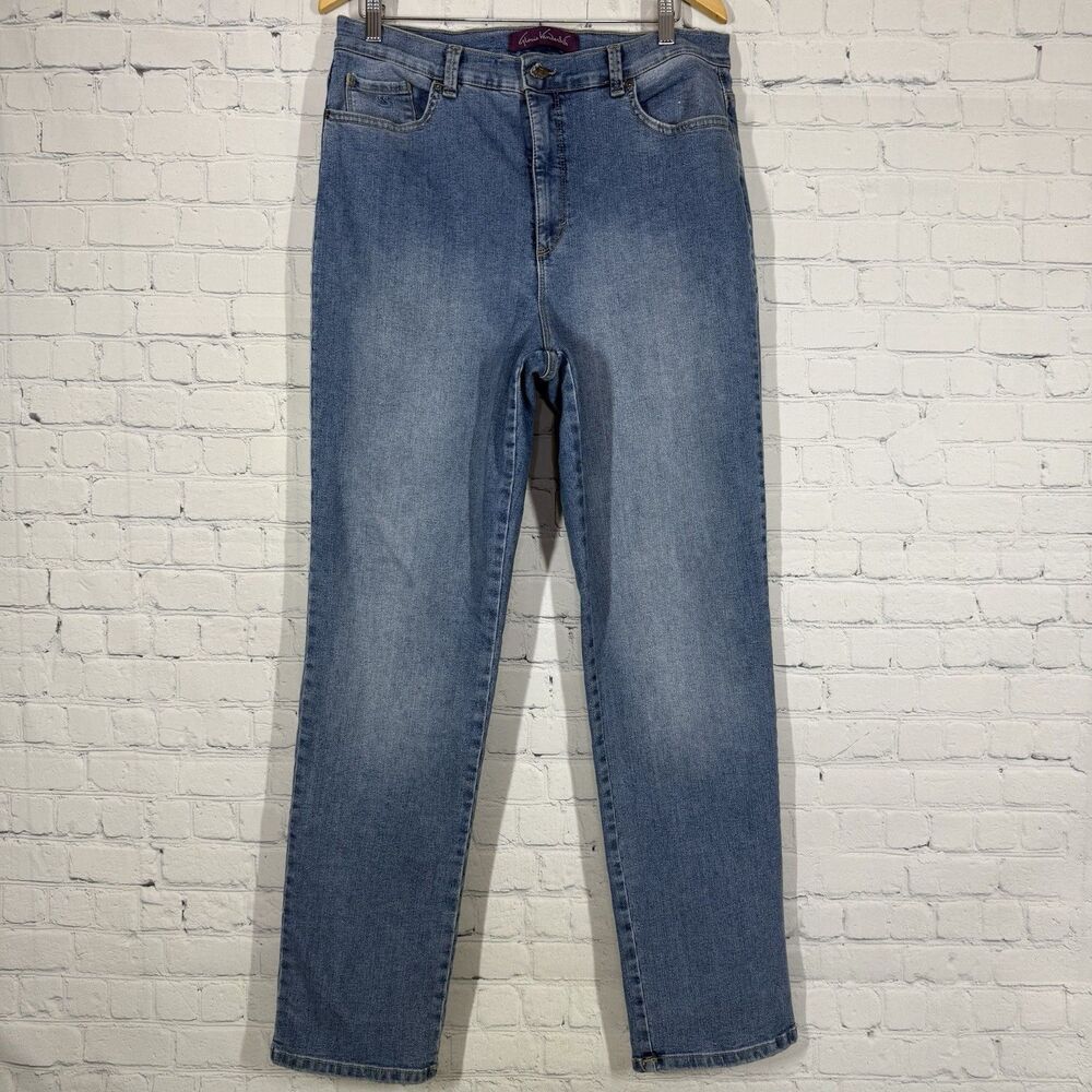 Gloria Vanderbilt  Jeans Women Size 14 Long Blue Denim Straight High Rise Pants